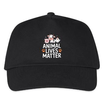 Vegetarisch Vegan Veggie Vegetarier - Kinder Basecap - Schwarz - Vorne