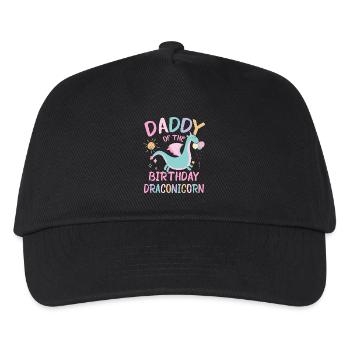 Daddy Of the Birthday Girl Dracon Family Party - Kinder Basecap - Schwarz - Vorne