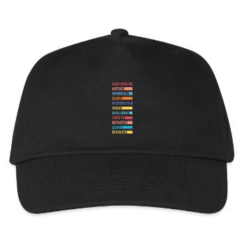 Motivational Words Typography Design Motivational - Kids’ Baseball Cap - black - Front