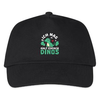 Triceratops T-Rex Velociraptor I Just Like Dinos - Kids’ Baseball Cap - black - Front