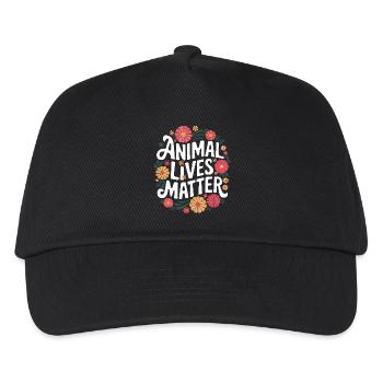 Vegetarisch Vegan Veggie Vegetarier - Kinder Basecap - Schwarz - Vorne