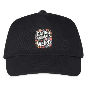 Vegetarisch Vegan Veggie Vegetarier - Kinder Basecap - Schwarz - Vorne
