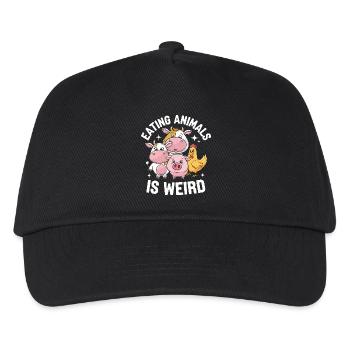 Vegetarisch Vegan Veggie Vegetarier - Kinder Basecap - Schwarz - Vorne