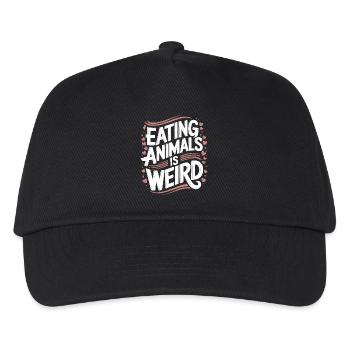 Vegetarisch Vegan Veggie Vegetarier - Kinder Basecap - Schwarz - Vorne