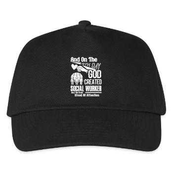 Social Worker God Created Social Worker - Kids’ Baseball Cap - black - Front