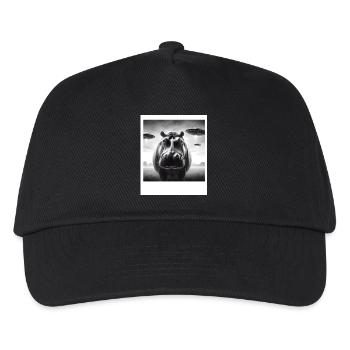 Hippo Sci-fi Funny Graphic Selfie with UFOs Weird - Kinder Basecap - Schwarz - Vorne