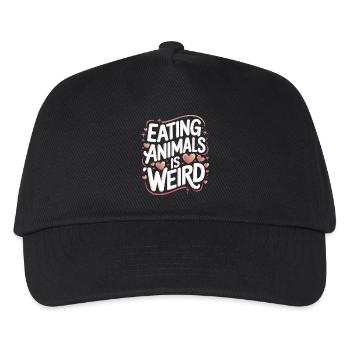 Vegetarisch Vegan Veggie Vegetarier - Kinder Basecap - Schwarz - Vorne