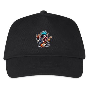 Kuh Rock and Roll Gitarrist - Kinder Basecap - Schwarz - Vorne