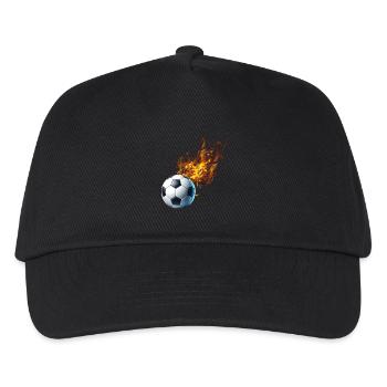 Fußball Feuer - Kinder Basecap - Schwarz - Vorne