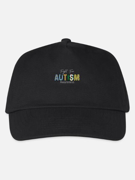 Fight For Autism Awareness Buntes Design Fight For - Kinder Basecap - Schwarz