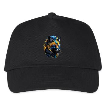 Lustiges Fuchs Fox Kunst Tier Natur Wildtier Tiere - Kinder Basecap - Schwarz - Vorne