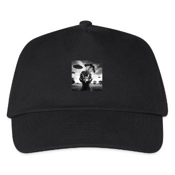 Peacock Funny Graphic Selfie with UFOs Weird Alien - Kinder Basecap - Schwarz - Vorne