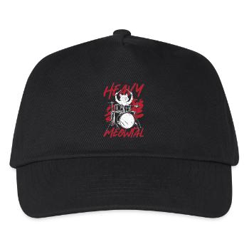 Heavy Meowtal Heavy Metal-Musik - Kinder Basecap - Schwarz - Vorne