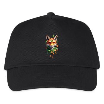 Lustiges Fuchs Fox Kunst Tier Natur Wildtier Tiere - Kinder Basecap - Schwarz - Vorne
