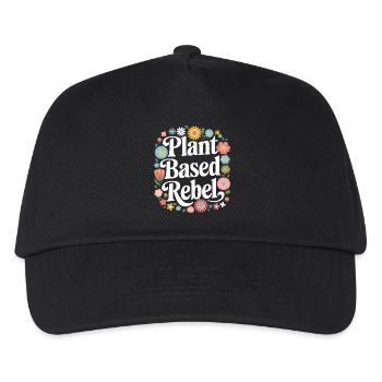 Vegetarisch Vegan Veggie Vegetarier - Kinder Basecap - Schwarz - Vorne