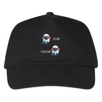 Schaf Unschaf lustiges cooles Geschenk - Kinder Basecap - Schwarz - Vorne