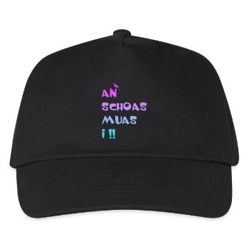 An Schoas muas i, Bayern, Spruch, Rebell - Kinder Basecap - Schwarz - Vorne