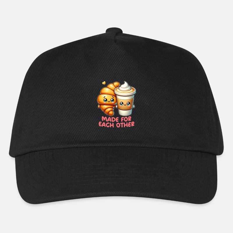 Cappuccino und Croissants - Kinder Basecap - Schwarz