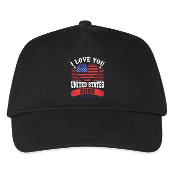 ICH LIEBE DICH VEREINIGTE STAATEN - Kinder Basecap - Schwarz - Vorne
