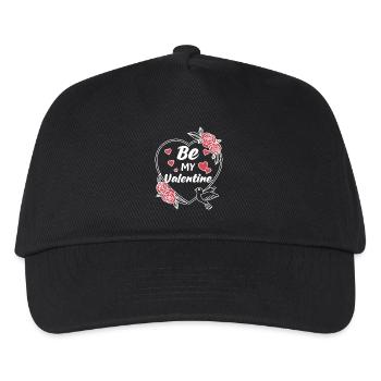 Be my Valentine - Valentine's Day Geschenk - Kinder Basecap - Schwarz - Vorne
