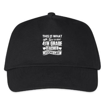 4th Grade Teacher Awesome 4th Grade Teacher - Kids’ Baseball Cap - black - Front