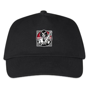 The strict cartoon teacher with ruler - Kids’ Baseball Cap - black - Front