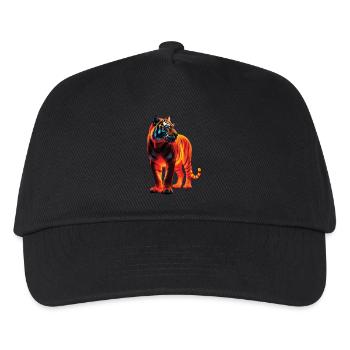 Lustiges Tiger Kunst Tier Natur Wildtier Tiere Zoo - Kinder Basecap - Schwarz - Vorne