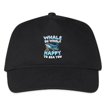 Whale Oh Whale I'm So Happy To Sea - Kinder Basecap - Schwarz - Vorne
