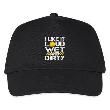 I Like It Loud Dirty Saying Construction Site Men - Kids’ Baseball Cap - black - Front