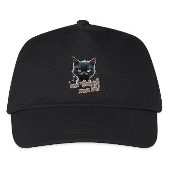 Witzige Katze mit Spruch - Kinder Basecap - Schwarz - Vorne