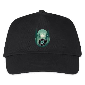 Vinyl vintage Musik Retro Streetwear Stil - Kinder Basecap - Schwarz - Vorne