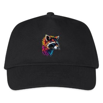 Raccoon Motif Animal Lover Art Artwork - Kids’ Baseball Cap - black - Front