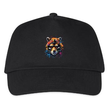 Raccoon Motif Animal Lover Art Artwork - Kids’ Baseball Cap - black - Front