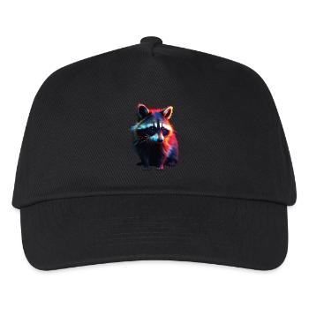 Waschbär Motiv Tier Tierliebhaber Kunst Kunstwerk - Kinder Basecap - Schwarz - Vorne