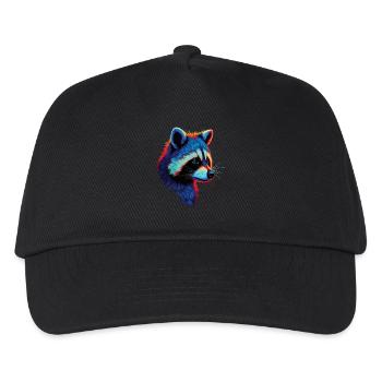 Raccoon Motif Animal Lover Art Artwork - Kids’ Baseball Cap - black - Front