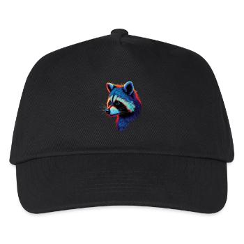 Waschbär Motiv Tier Tierliebhaber Kunst Kunstwerk - Kinder Basecap - Schwarz - Vorne