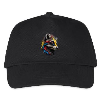 Raccoon Motif Animal Lover Art Artwork - Kids’ Baseball Cap - black - Front
