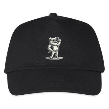 Funny Rock Music Pig Retro Style - Kids’ Baseball Cap - black - Front