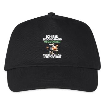 Second Hand Vegetarier - Kinder Basecap - Schwarz - Vorne