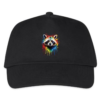 Raccoon Motif Animal Lover Art Artwork - Kids’ Baseball Cap - black - Front