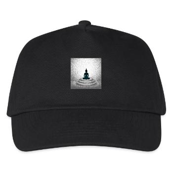 Meditierender Buddha Meditating Buddha - Kinder Basecap - Schwarz - Vorne