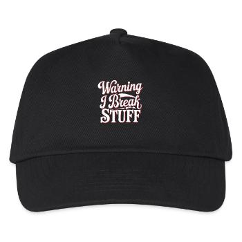Warning I Break Stuff 22 - Kinder Basecap - Schwarz - Vorne