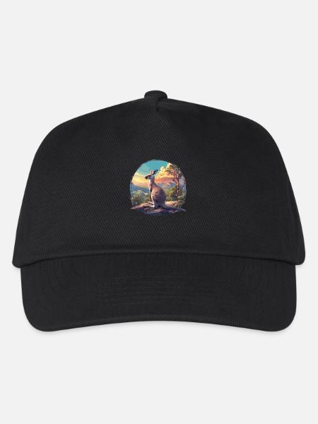 Kängurus Känguru - Kinder Basecap - Schwarz