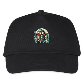 Techno-Wolf: Electronic Music Beats - Kids’ Baseball Cap - black - Front