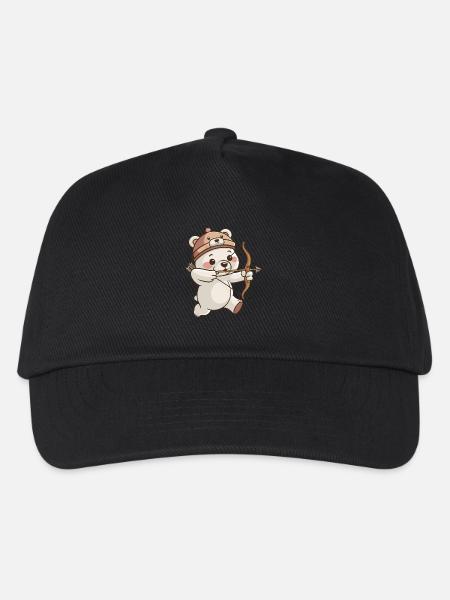 Niedlicher Bär Mit Pfeil Und Bogen - Kinder Basecap - Schwarz