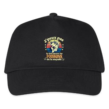 j peux pas je dois sauver les poissons pêche - Casquette de baseball Enfant - noir - Devant