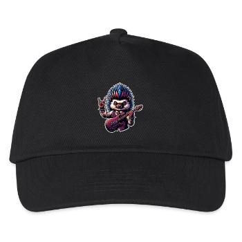 Igel Rock and Roll Gitarrist - Kinder Basecap - Schwarz - Vorne
