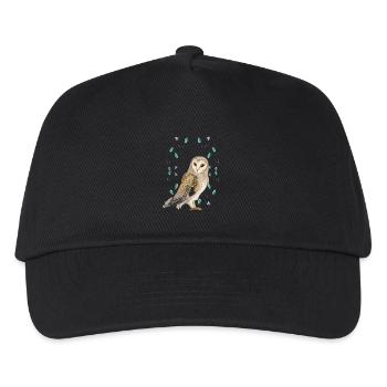 Eule Eulen Natur Wildtiere Tierschutz Tierfreund - Kinder Basecap - Schwarz - Vorne
