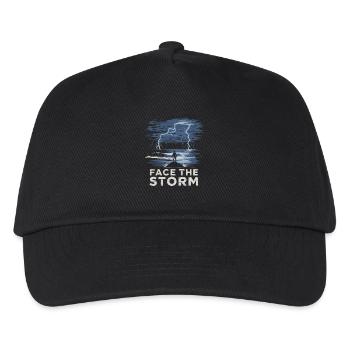 Face The Storm Power Strength Thunder Design - Kinder Basecap - Schwarz - Vorne
