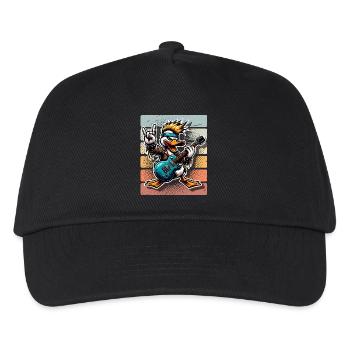 Ente Rock and Roll Gitarrist - Kinder Basecap - Schwarz - Vorne